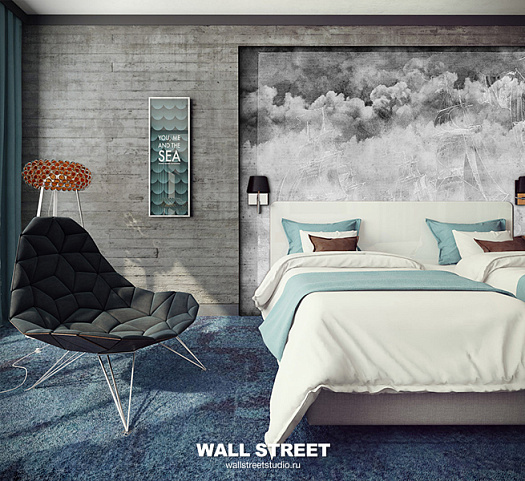 Фотообои в интерьере артикул Grayscale 21, ОТТЕНКИ СЕРОГО / GRAYSCALE, Wall street