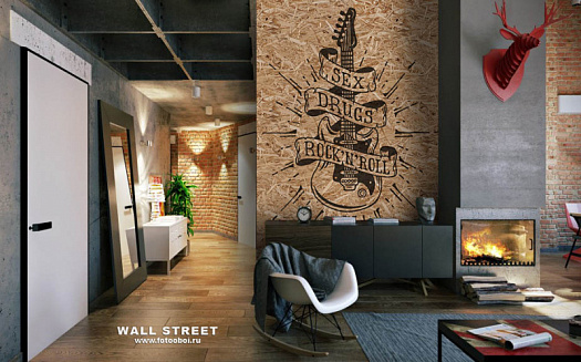 Фотообои в интерьере артикул podLOFT 17, ПОДЛОФТ / PODLOFT, Wall street